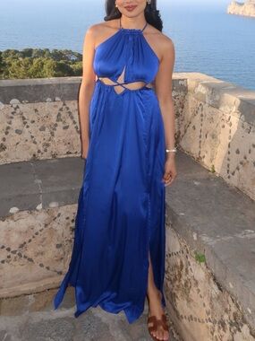 forever 21 cutout halter maxi dress Cutout Plunging Halter Maxi Dress
